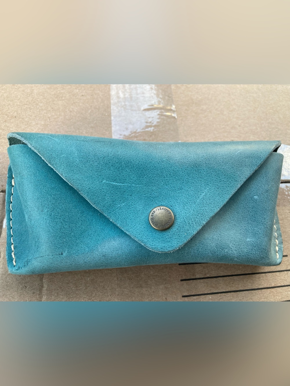 Portland Leather Aqua Sunglasses Case